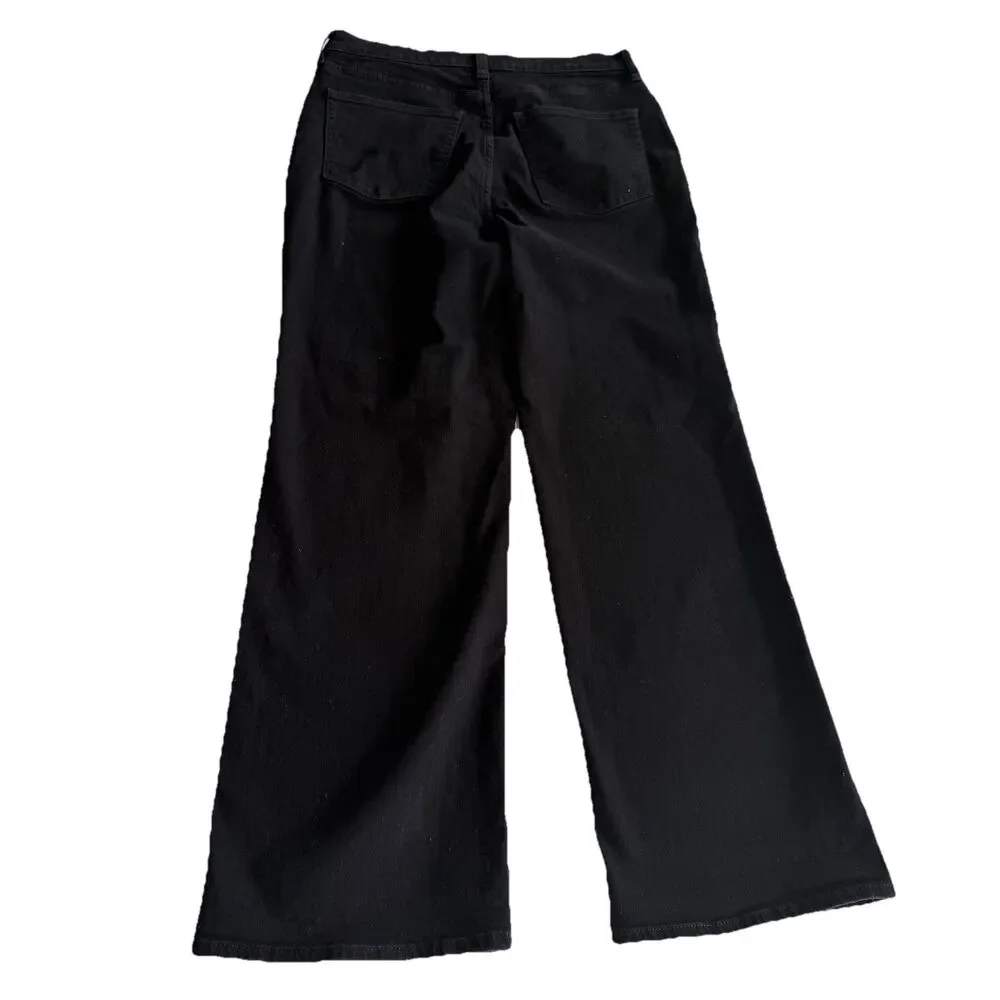 J Crew Full Length Wide Leg Jeans Sz 29X29 Black Women’s BU832